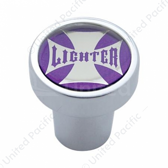 Cigarette Lighter Knob - Purple Maltese Cross Sticker