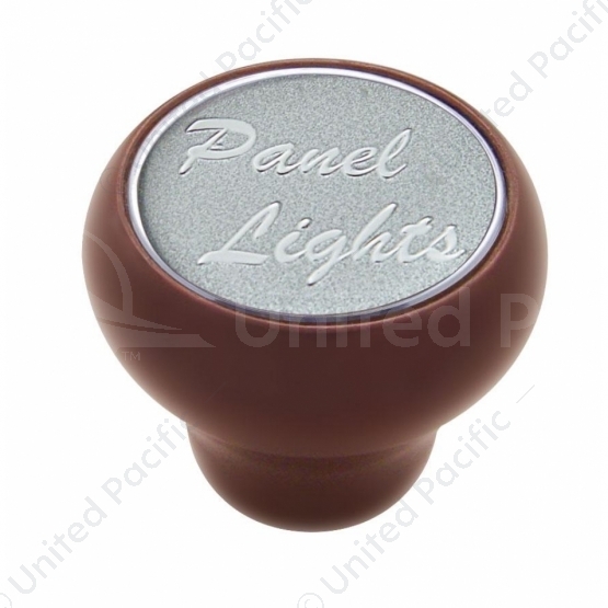 "Panel Lights" Wood Deluxe Dash Knob - Silver Glossy Sticker