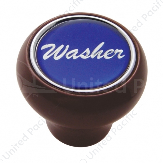 "Washer" Wood Deluxe Dash Knob - Blue Glossy Sticker