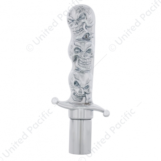 Chrome Aluminum Skull Dagger Air Valve Knob