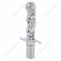 Chrome Aluminum Skull Dagger Air Valve Knob