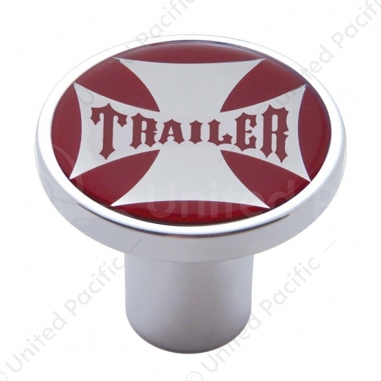 "Trailer" Air Valve Knob - Red Maltese Cross Sticker