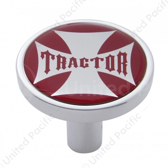 "Tractor" Long Air Valve Knob - Red Maltese Cross Sticker