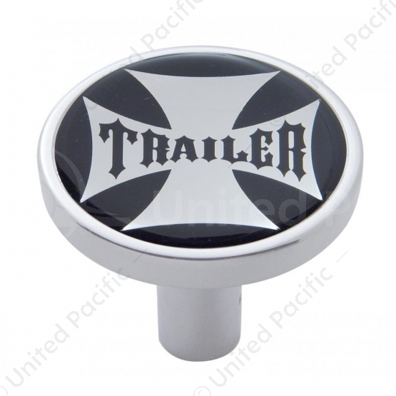"Trailer" Long Air Valve Knob - Black Maltese Cross Sticker