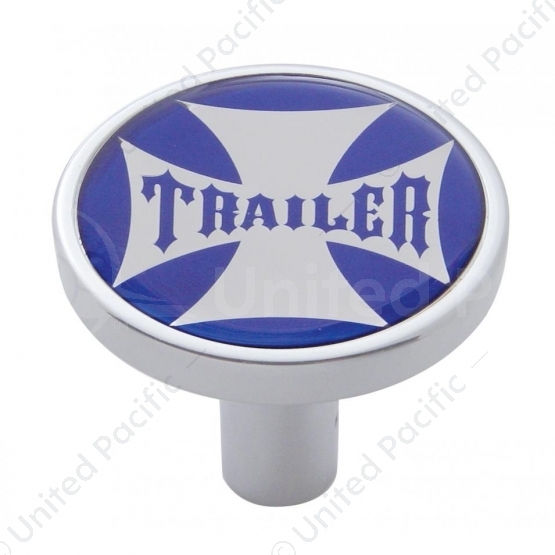 "Trailer" Long Air Valve Knob - Blue Maltese Cross Sticker
