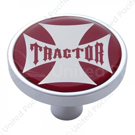 "Tractor" Short Air Valve Knob - Red Maltese Cross Sticker