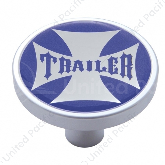 "Trailer" Short Air Valve Knob - Blue Maltese Cross Sticker