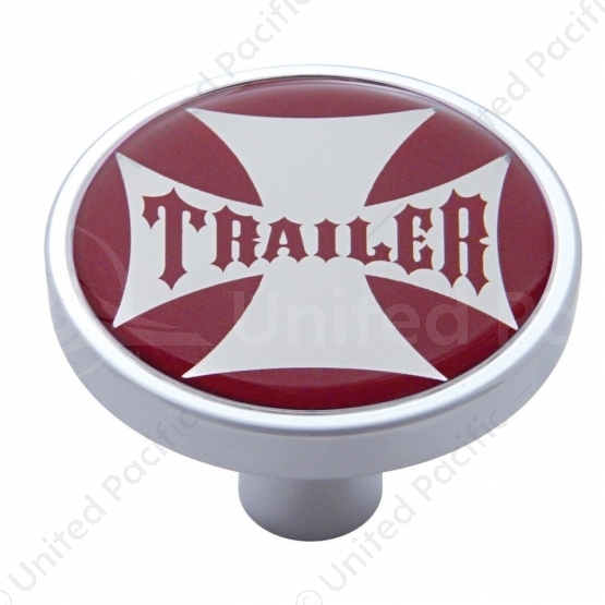 "Trailer" Short Air Valve Knob - Red Maltese Cross Sticker