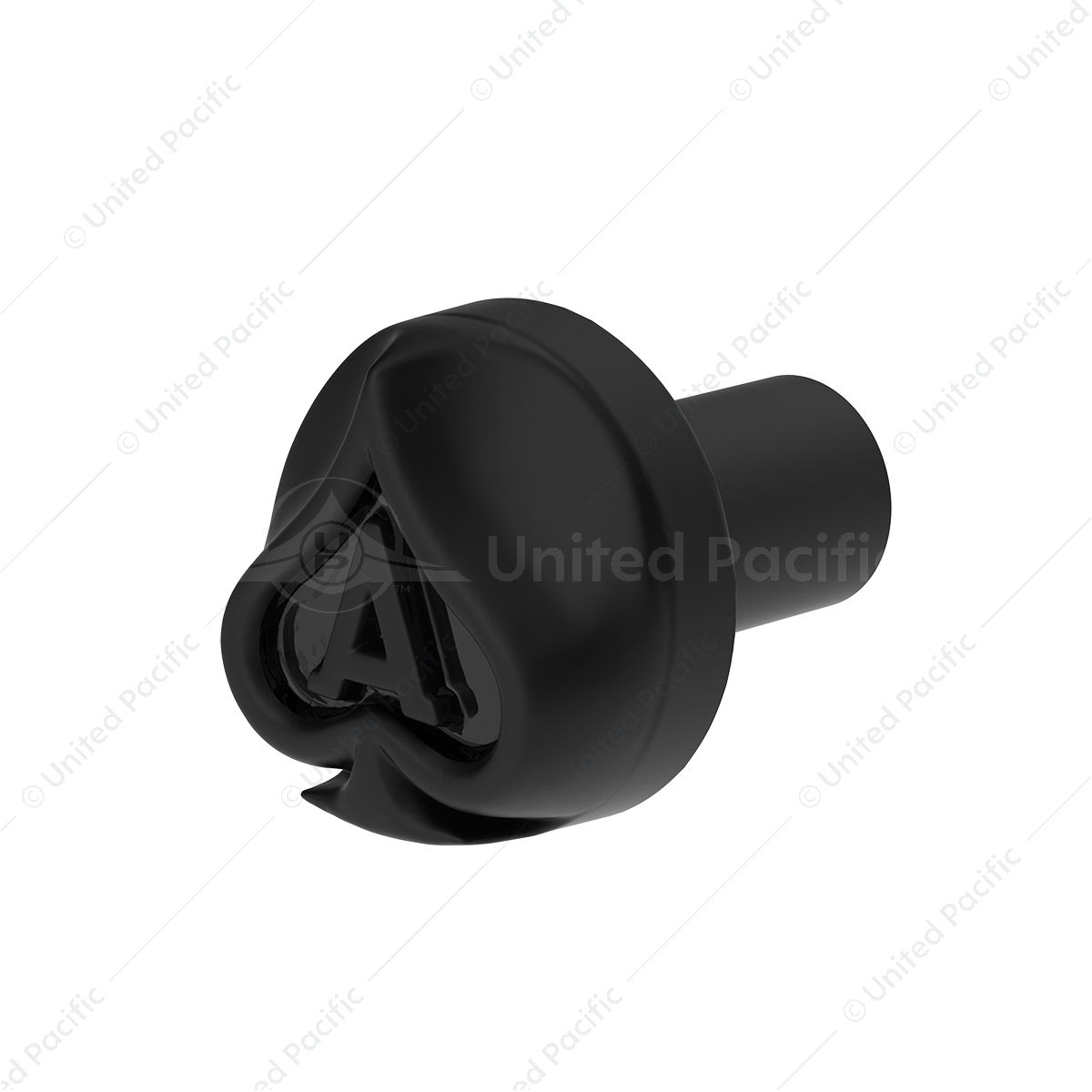 Ace Of Spades Air Valve Knob - Matte Black With Gloss Black Inlay