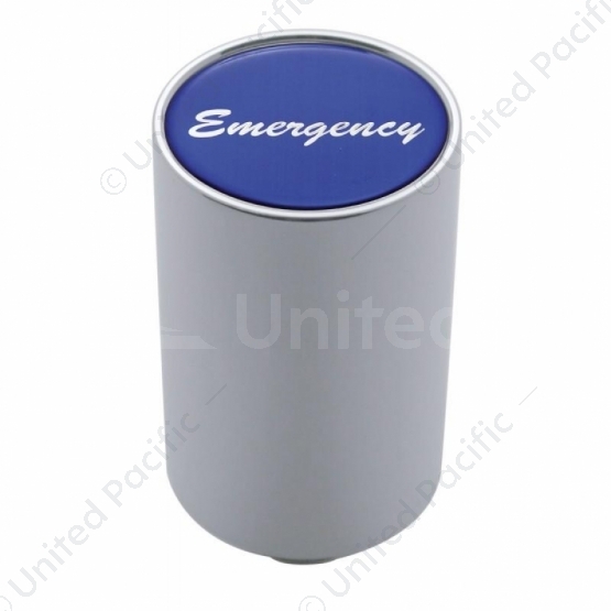 "Emergency" 3" Air Valve Knob - Blue Glossy Sticker