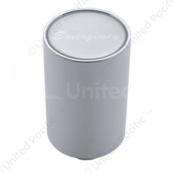 "Emergency" 3" Air Valve Knob - Silver Aluminum Sticker