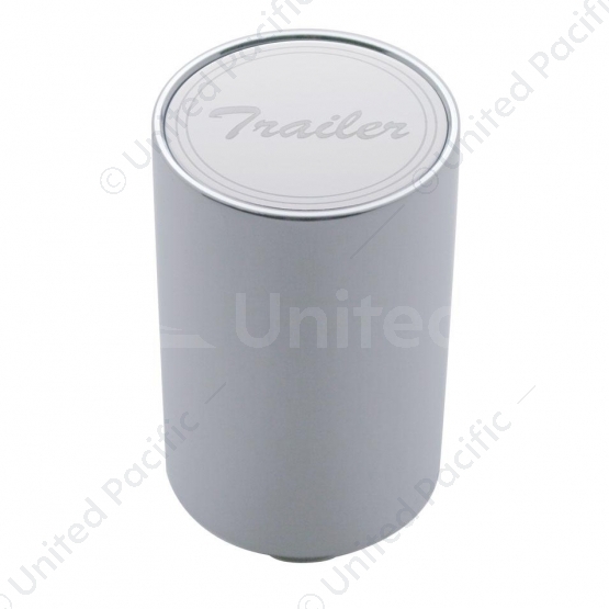 "Trailer" 3" Air Valve Knob - Stainless Plaque With Cursive Script