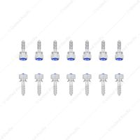 1/4"-20 Knurled Head Dash Screw For Peterbilt - Blue Crystal (14-Pack)