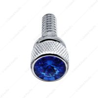 1/4"-20 Knurled Head Dash Screw For Peterbilt - Blue Crystal (14-Pack)