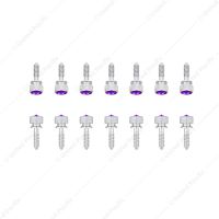 1/4"-20 Knurled Head Dash Screw For Peterbilt - Purple Crystal (14-Pack)