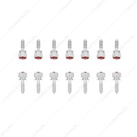 1/4"-20 Knurled Head Dash Screw For Peterbilt - Red Crystal (14-Pack)