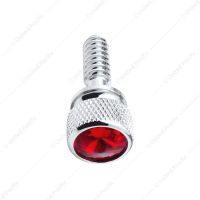 1/4"-20 Knurled Head Dash Screw For Peterbilt - Red Crystal (14-Pack)