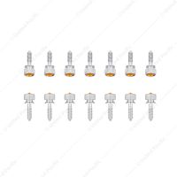 1/4"-20 Knurled Head Dash Screw For Peterbilt - Amber Crystal (14-Pack)