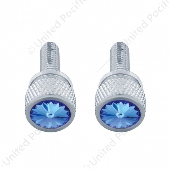 3/4" Short M6 Dash Screw With Crystal For Kenworth - Blue Crystal (2-Pack)