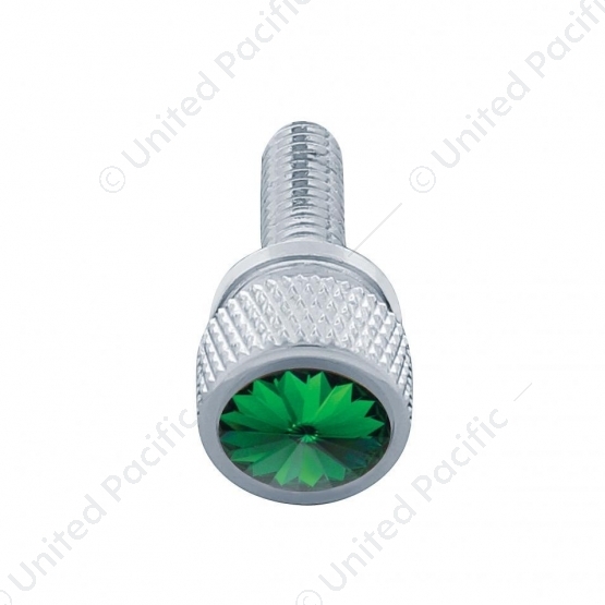 3/4" Short M6-1.0 Dash Screw For Kenworth - Green Crystal (12-Pack)