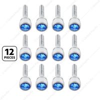 1-3/16" Long M6-1.0 Dash Screw With Crystal For Kenworth - Blue Crystal(12-Pack)