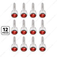 1-3/16" Long M6-1.0 Dash Screw With Crystal For Kenworth - Red Crystal(12-Pack)