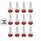1-3/16" Long M6-1.0 Dash Screw With Crystal For Kenworth - Red Crystal(12-Pack)