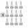 1-3/16" Long M6-1.0 Dash Screw With Crystal For Kenworth - Clear Crystal(12-Pack)