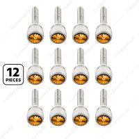 1-3/16" Long M6-1.0 Dash Screw With Crystal For Kenworth - Amber Crystal(12-Pack)