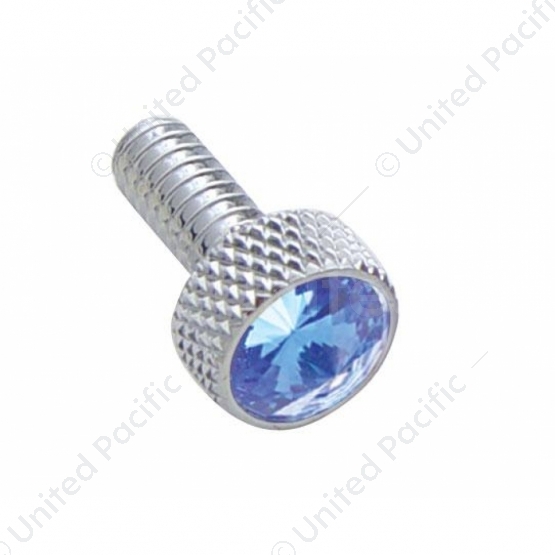 Small Dash Screw With Blue Crystal For Peterbilt (2-Pack)