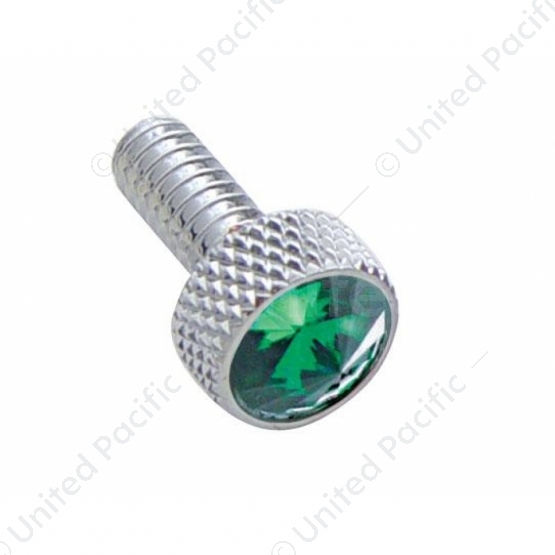 Small Dash Screw With Green Crystal For Peterbilt (2-Pack)