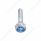 Chrome Short Dash Screw For Freightliner With Blue Crystal (Bulk)