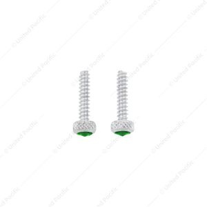 Chrome Short Dash Screw For Freightliner With Color Crystal (2-Pack)
