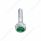 Chrome Short Dash Screw For Freightliner With Green Crystal (2-Pack)