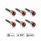 Short Dash Screw With Color Crystal For Navistar International- Candy Red (6-Pack)