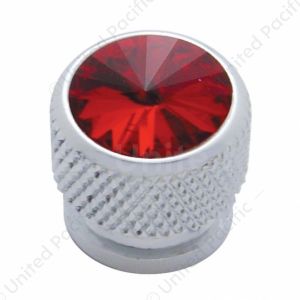 Chrome Bolt Head With Red Crystal (Card of 4)