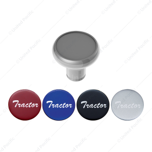 Deluxe Aluminum Screw-On Air Valve Knob With Multi-Color Glossy Tractor Sticker