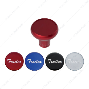 Deluxe Aluminum Screw-On Air Valve Knob With Multi-Color Glossy Trailer Sticker