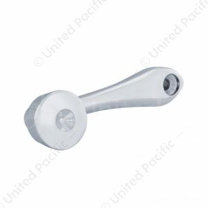 Chrome Die-Cast Window Crank With 16-Spline 7/16” OD Adapter - Indented