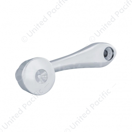 Chrome Die-Cast Window Crank With 16-Spline 7/16” OD Adapter - Indented