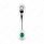 Chrome Die-Cast Window Crank With 16-Spline 7/16” OD Adapter - Green Crystal