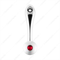 Chrome Die-Cast Window Crank With 16-Spline 7/16” OD Adapter - Red Crystal