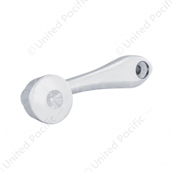 Chrome Die-Cast Window Crank With 3/8” Square Adapter - Indented