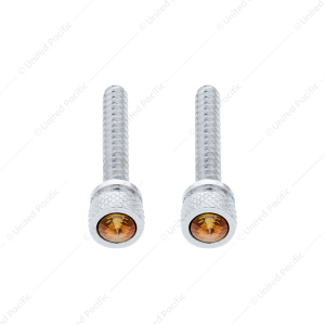 Chrome Long Dash Screw With Color Crystal For Freightliner (2-Pack)