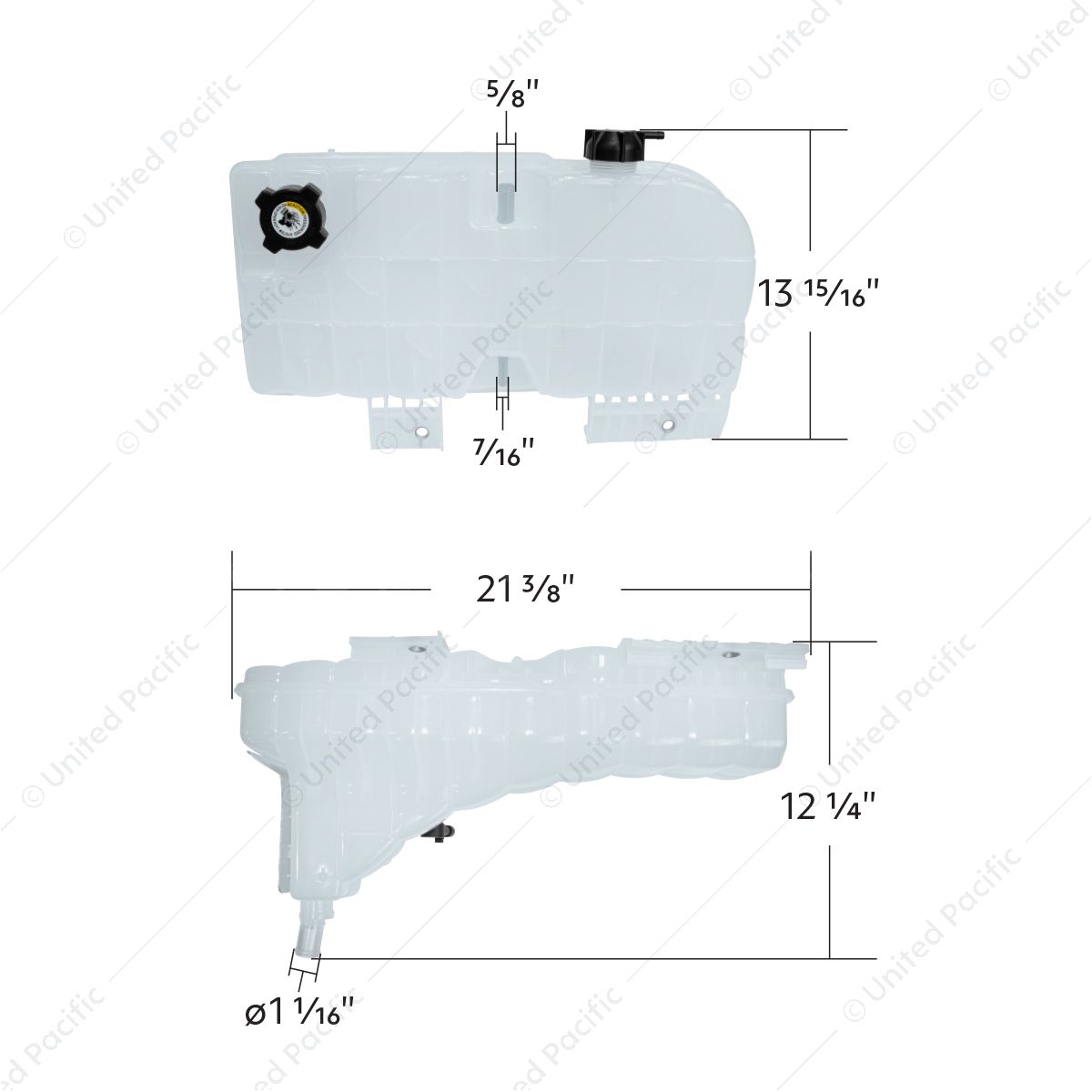 Pressurized Coolant Reservoir & Coolant Level Sensor For 2008-2022 Peterbilt 389 & Kenworth W900