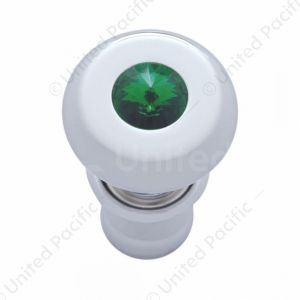 Chrome Deluxe Cigarette Lighter With Green Crystal