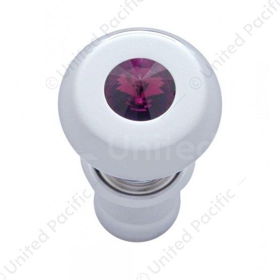 Chrome Deluxe Cigarette Lighter With Purple Crystal