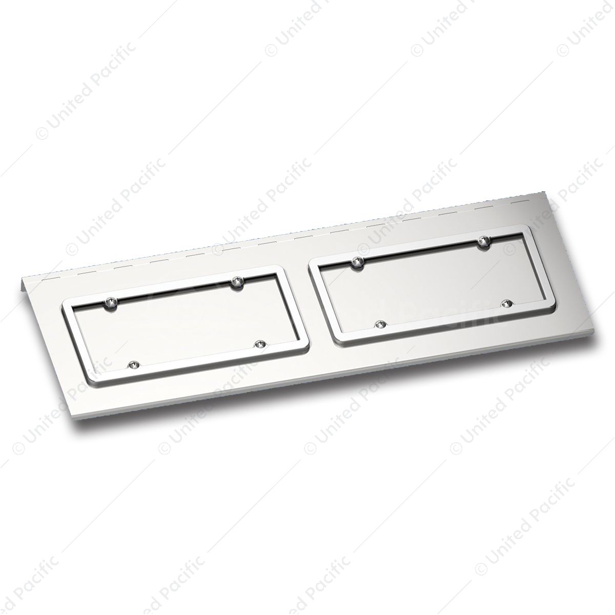Stainless Dual License Plate/Swing Plate For Kenworth W900 With Texas Style Bum
