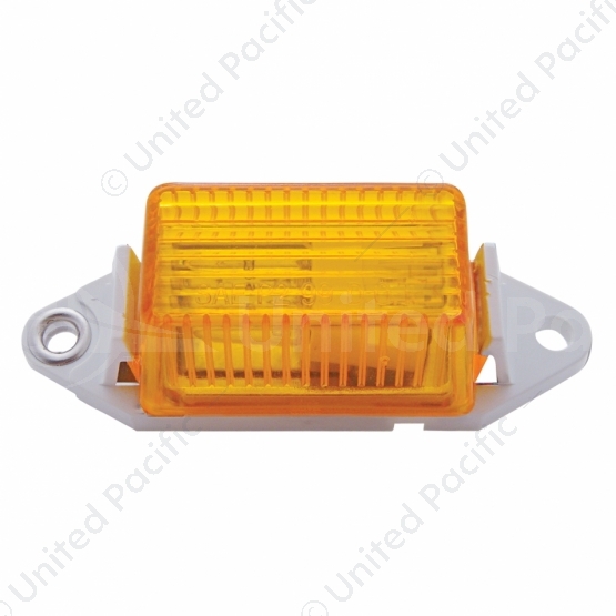 Rectangular Light (Clearance/Marker) With White Base - Amber Lens