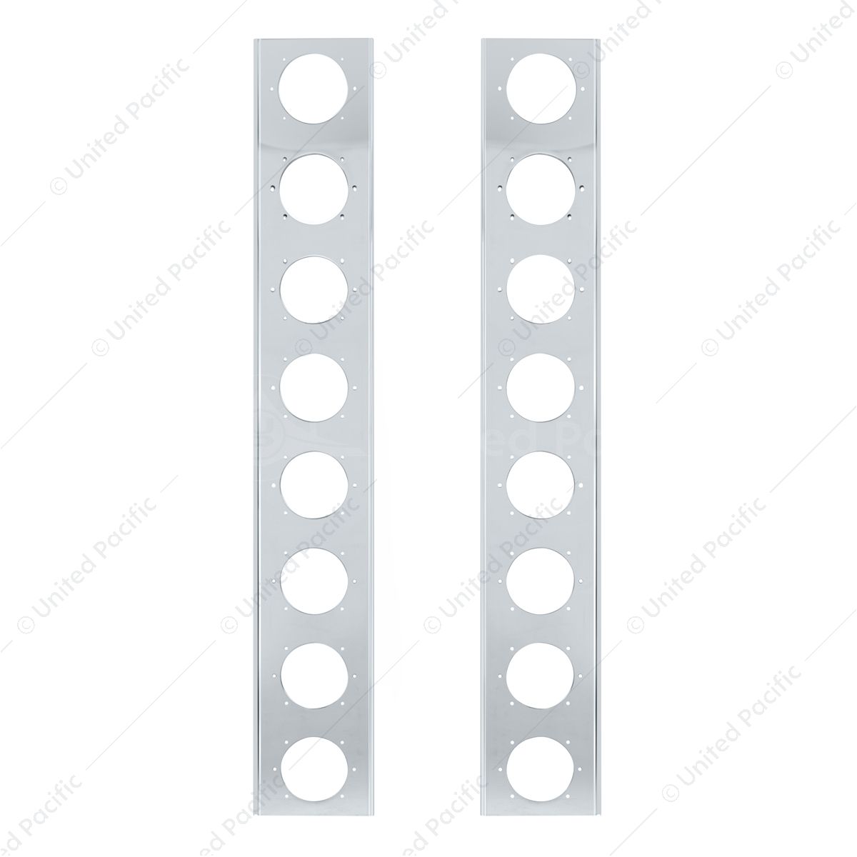 Peterbilt Stainless Front Air Cleaner Bracket Only - 16 Light Cutouts (Pair)